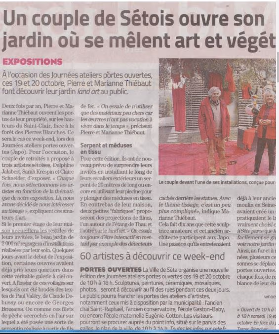Article de presse Midi Libre sur Les Carrés de l'Imaginaire